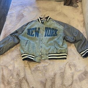 New York Denim Varsity Jacket